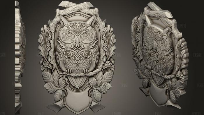 Owl Shield For Cnc stl model for CNC